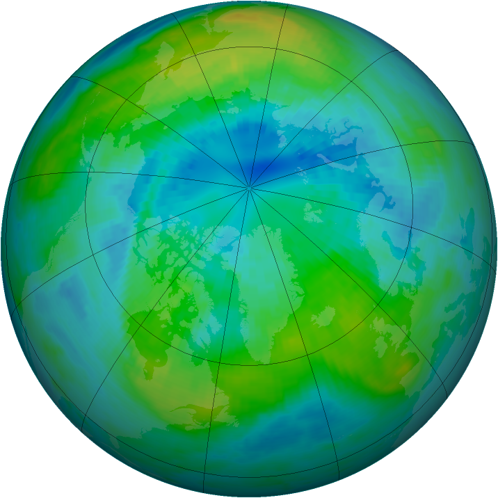 Arctic ozone map for 04 October 1984